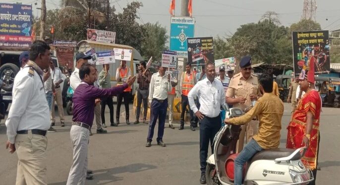 उरणमध्ये राष्ट्रीय रस्ता सुरक्षा अभियान मोहिमेअंतर्गत जनजागृती मोहीम