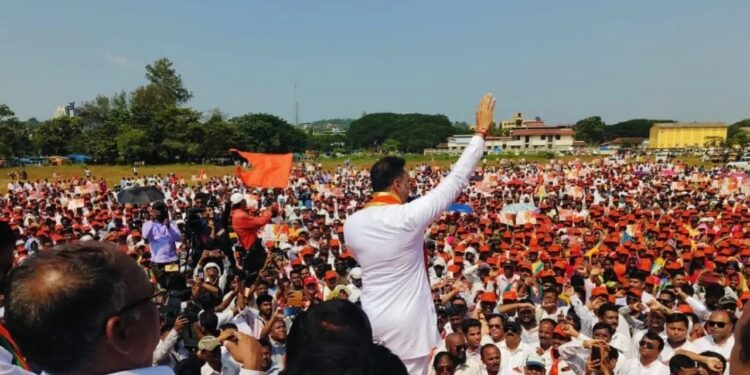दापोली मतदार संघतूनत योगेश कदम यांनी भव्य जनसमुदायाच्या उपस्थितीत भरला उमेदवारी अर्ज