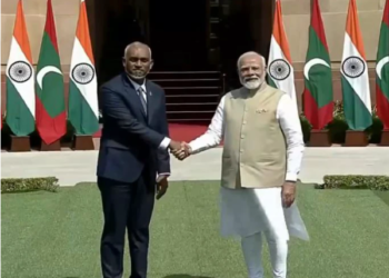 मालदीवचे राष्ट्रपती मोहम्मद मुइज्जू यांनी घेतली पंतप्रधान नरेंद्र मोदींची  भेट
