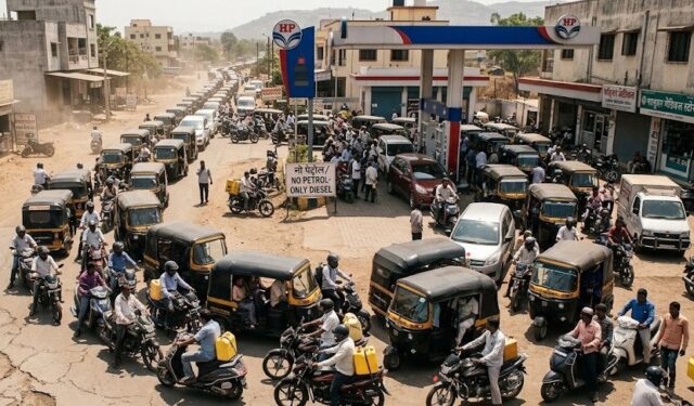 पालघरमध्ये इंधन संकट? इंधन टंचाईने नागरिक हैराण; वाहनांच्या लांबच लांब रांगा