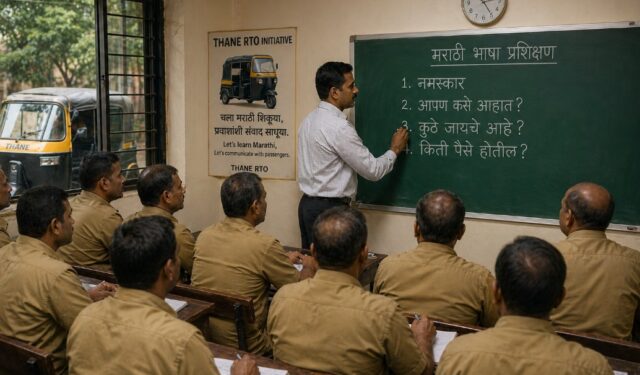 ठाण्यात परप्रांतीय रिक्षा-टॅक्सी चालकांना आता गिरवावे लागणार मराठीचे धडे!