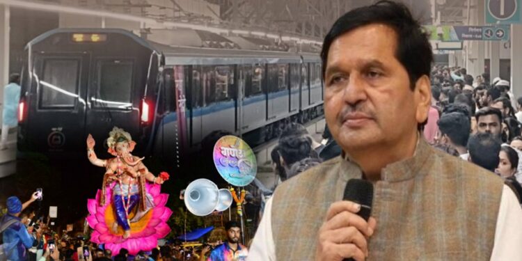 गणेशोत्सवात रात्री उशिरापर्यंत मेट्रो सेवा; रविवारचा ‘मेगा ब्लॉक’ही रद्द! – मंत्री मंगल प्रभात लोढांची घोषणा
