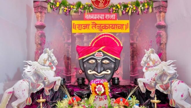तेजुकायाचा राजा यंदा ‘ज्योतिबा’ रूपात; २२ फुटी पर्यावरणपूरक मूर्तीचे खास आकर्षण!